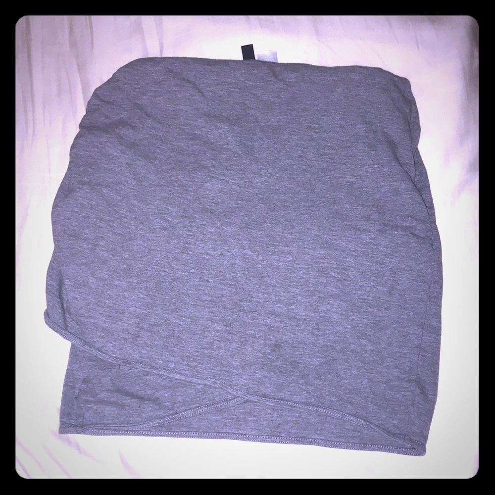 Grey Spandex Mini Skirt